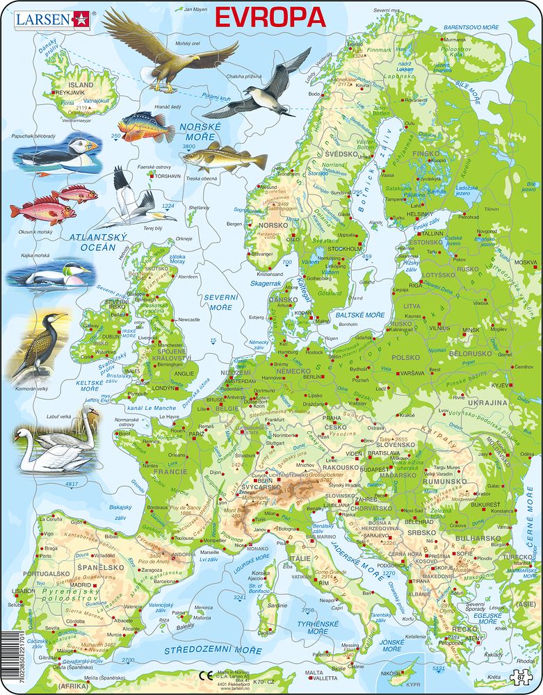 K70 - Europe Topographic  Map (Czech)