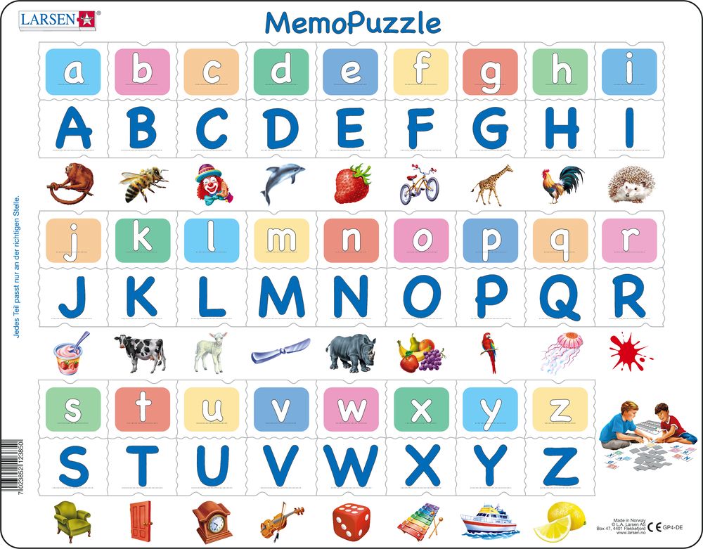 GP426 - MemoPuzzle: The Alphabet with 26 Upper and Lower Case Letters (German)