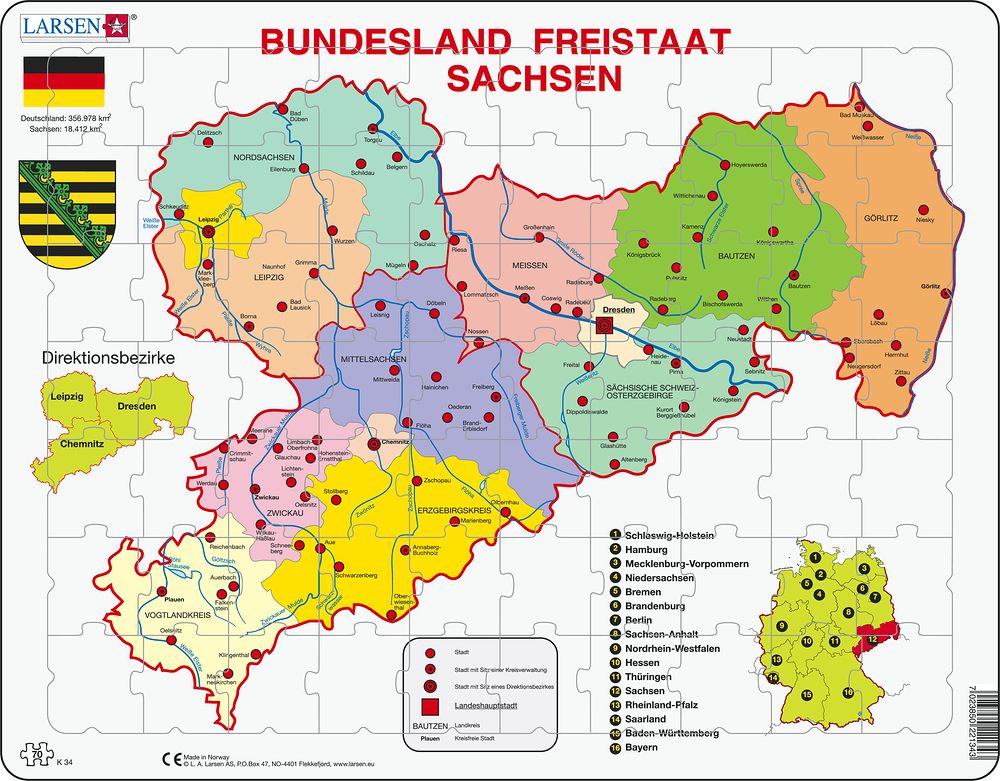 K34 - Freistaat Sachsen Political (German)