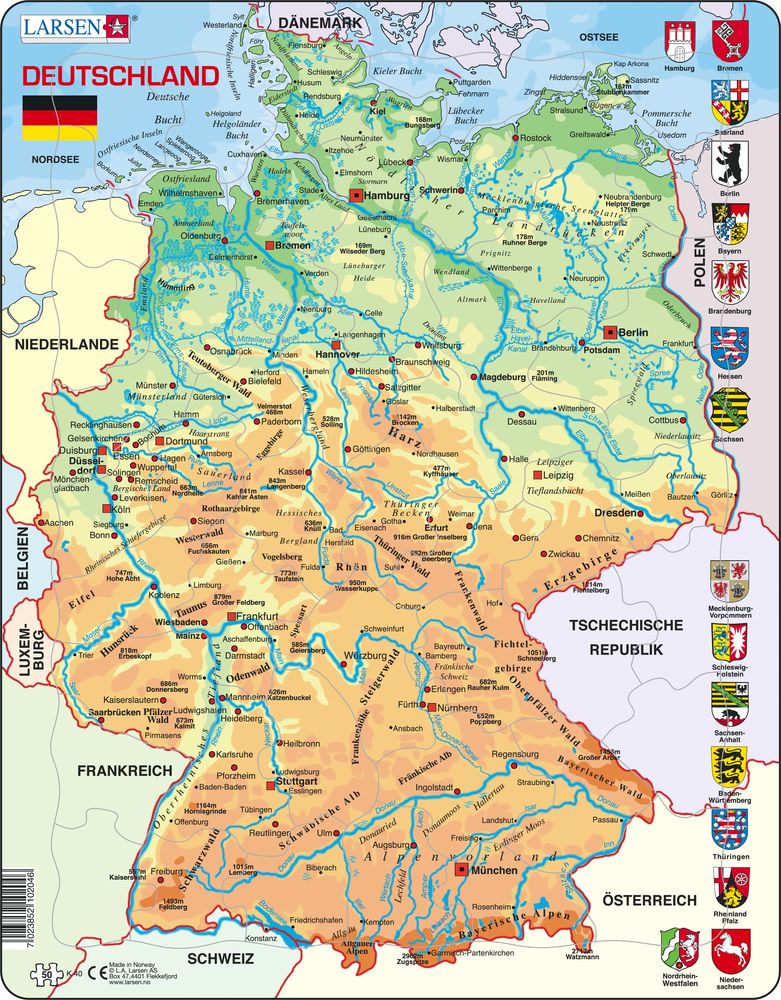 K40 - Germany Physical Map (German)