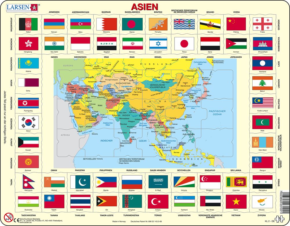 KL2 - Map/Flag - Asia (German)
