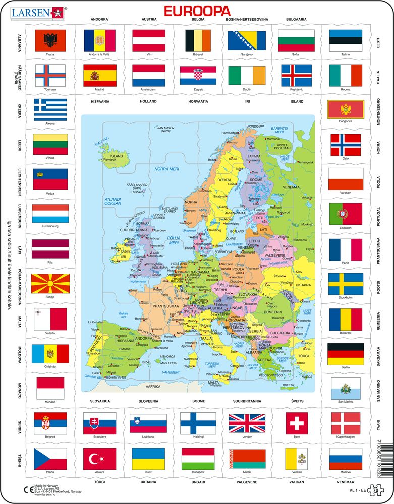 KL1 - Flags and Political Map of Europe (Estonian)