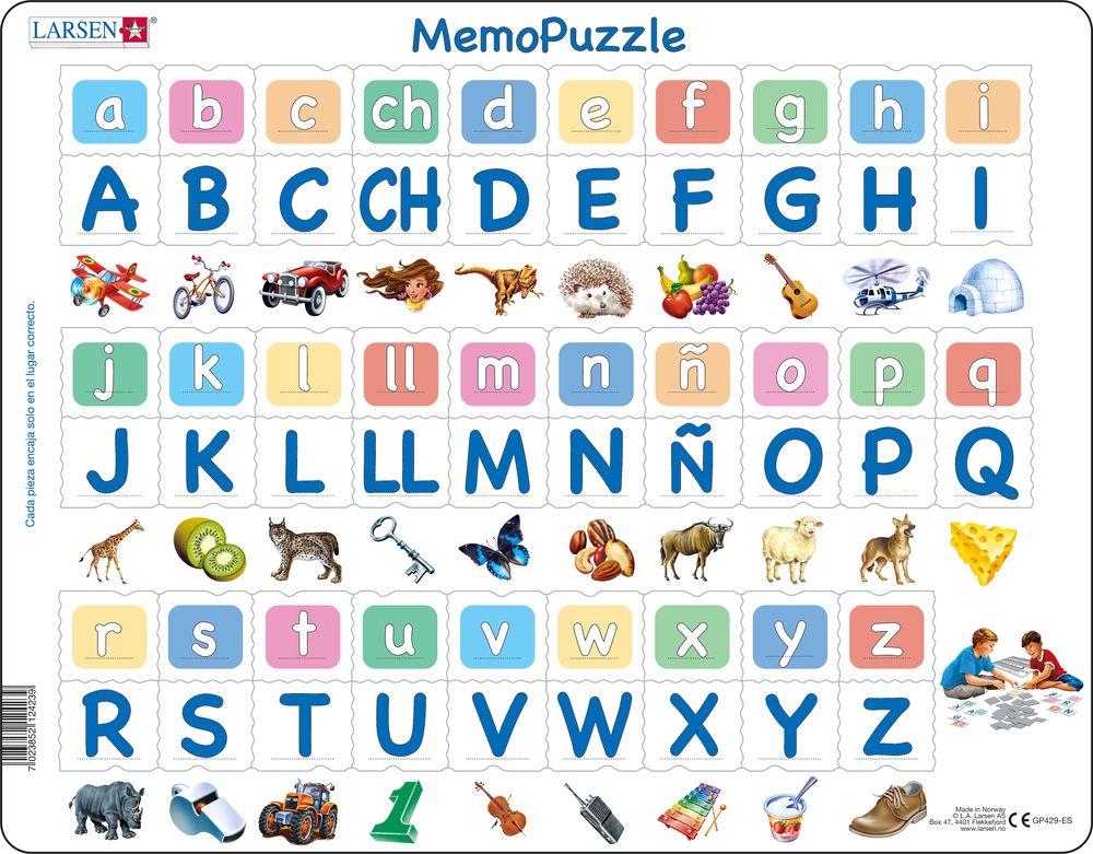GP429 - MemoPuzzle: The Alphabet with 29 Upper and Lower Case Letters (Spanish)