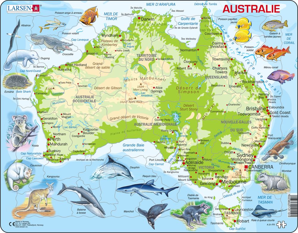 A31 - Australia Topographic Map (French)