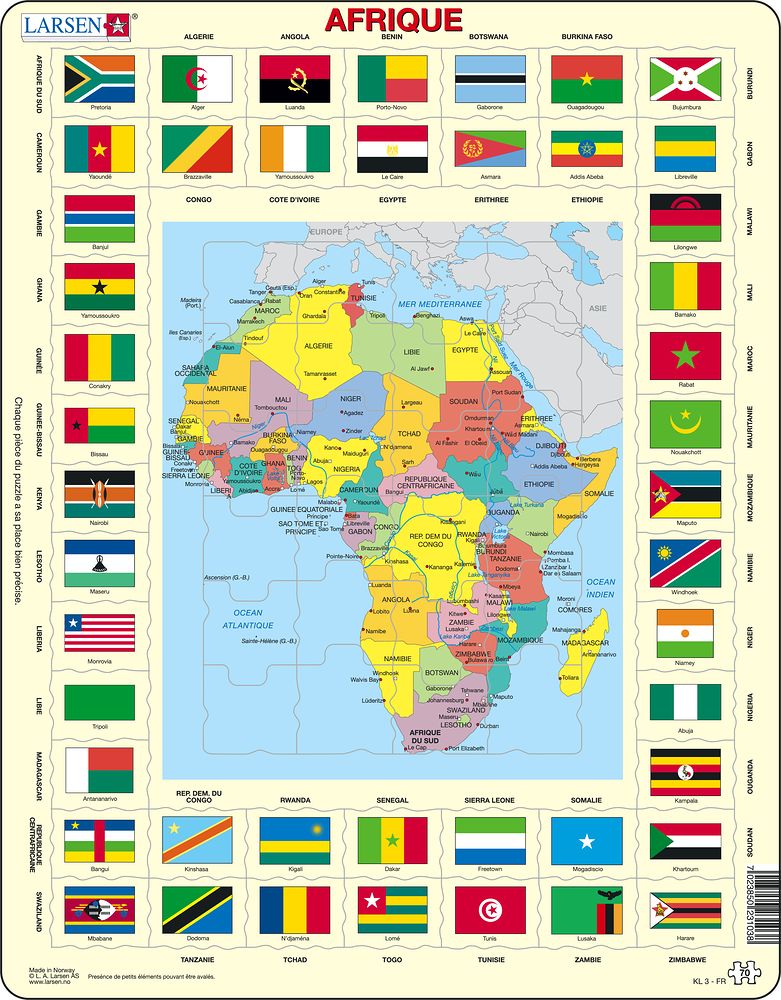KL3 - Map/Flag - Africa (French)
