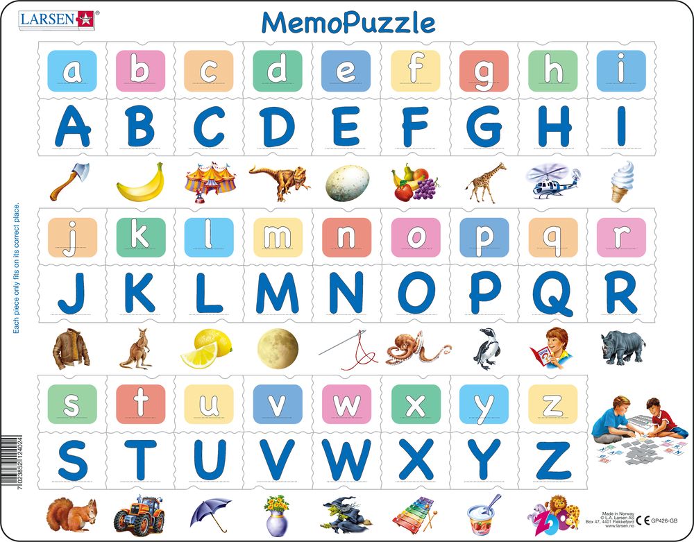 GP426 - MemoPuzzle: The Alphabet with 26 Upper and Lower Case Letters (English)
