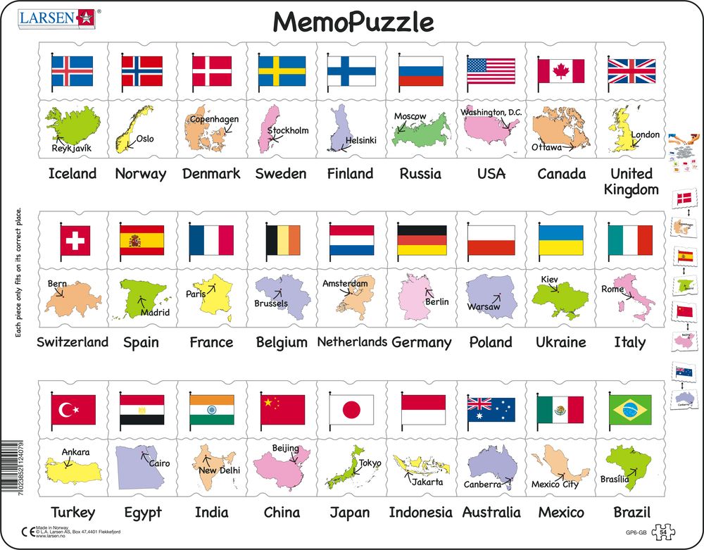 GP6 - MemoPuzzle: Flags and Capitals of 27 Countries (English)