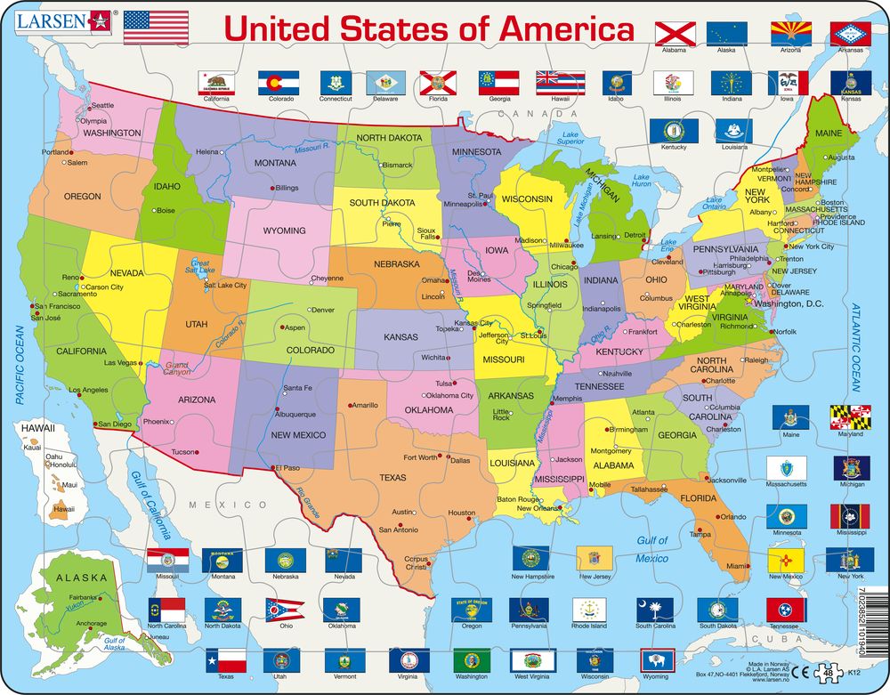 K12 - United States of America Political Map (English)