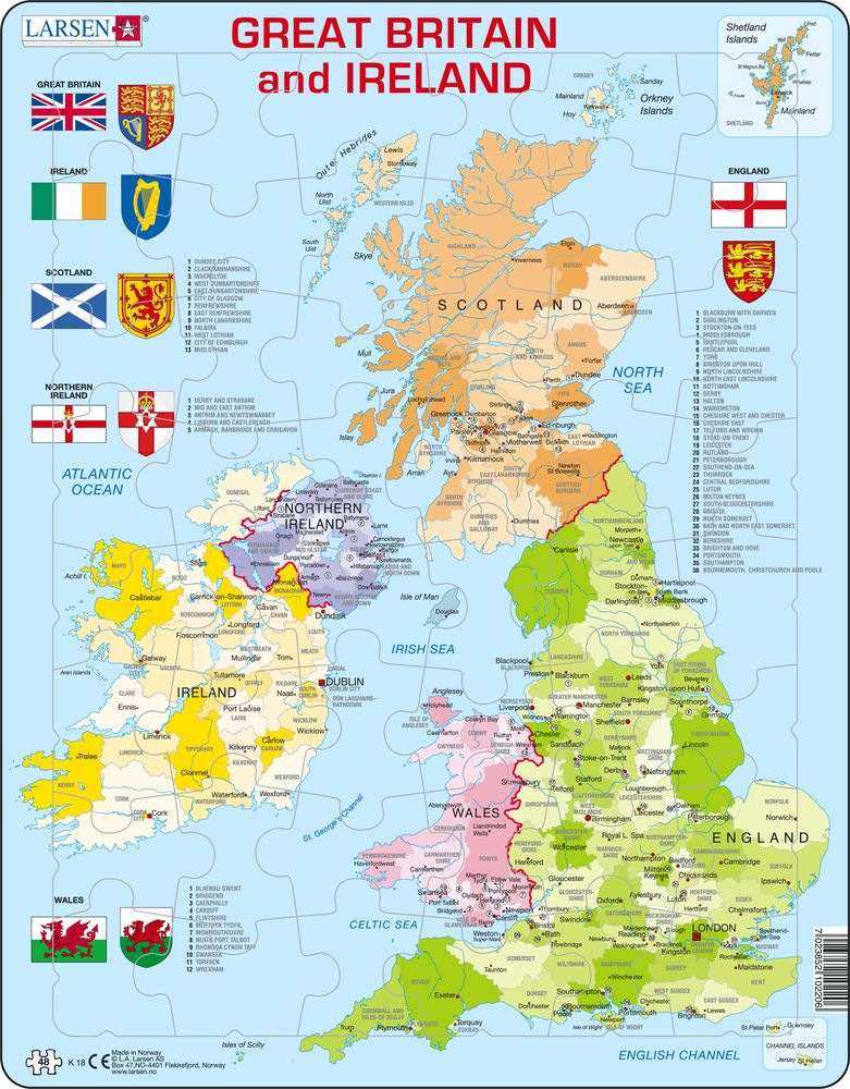 K18 - Great Britain & Ireland Political Map (English)