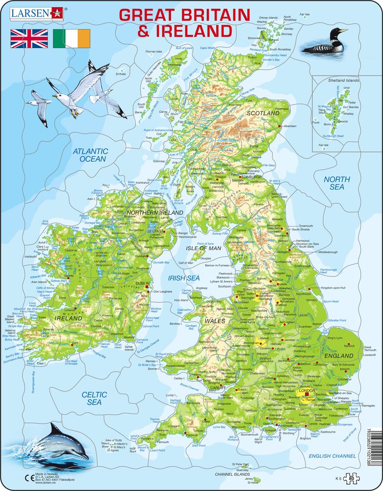 K5 - Great Britain & Ireland Topographic Map (English)