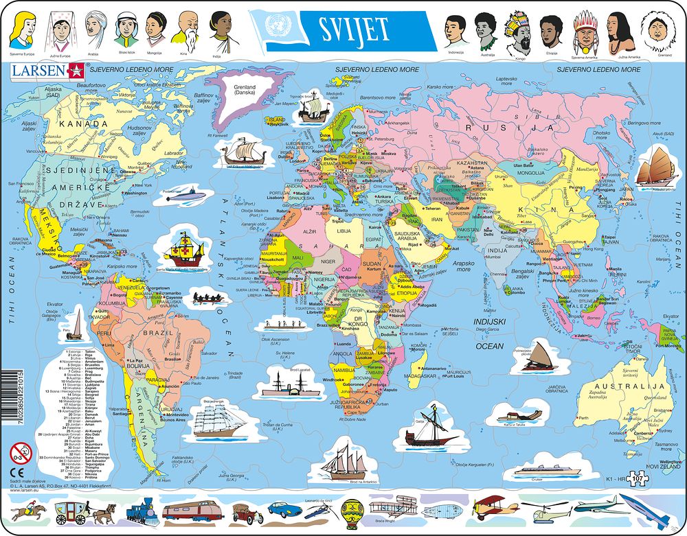 K1 - The World - Political Map (Croatian)