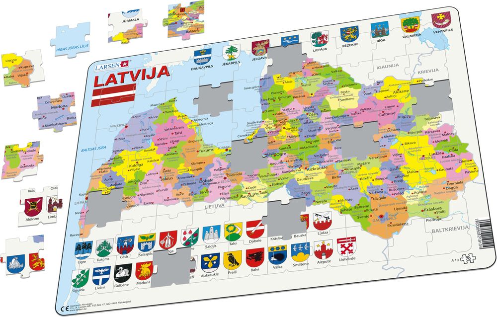 A10 - Latvia, political map (Illustrative image 1)