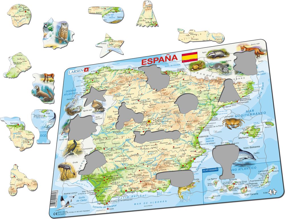 K84 - Spain Physical Map (Illustrative image 1)