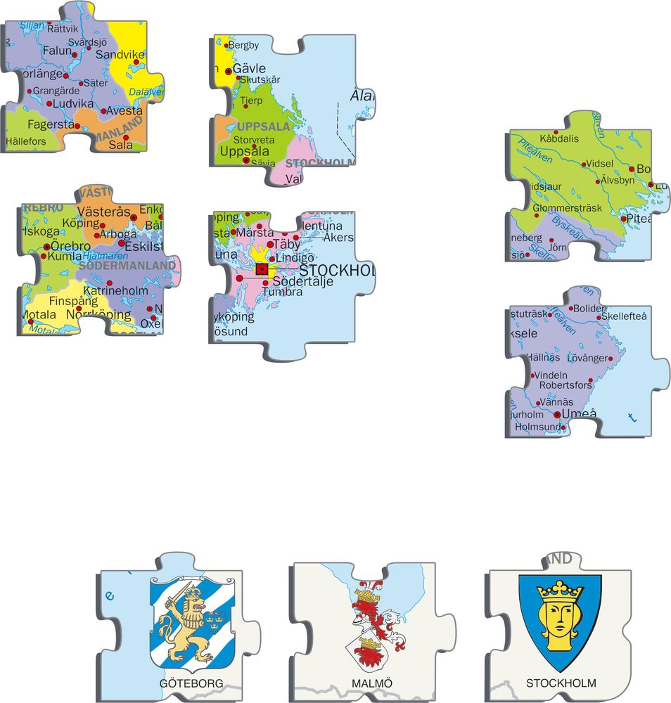 A7 - Sweden Political Map (Illustrative image 2)