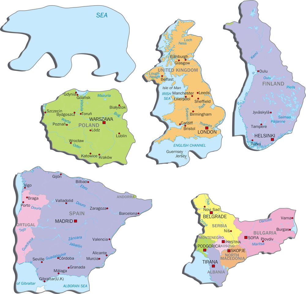 A8 - Europe Political Map for Younger Children (Illustrative image 2)