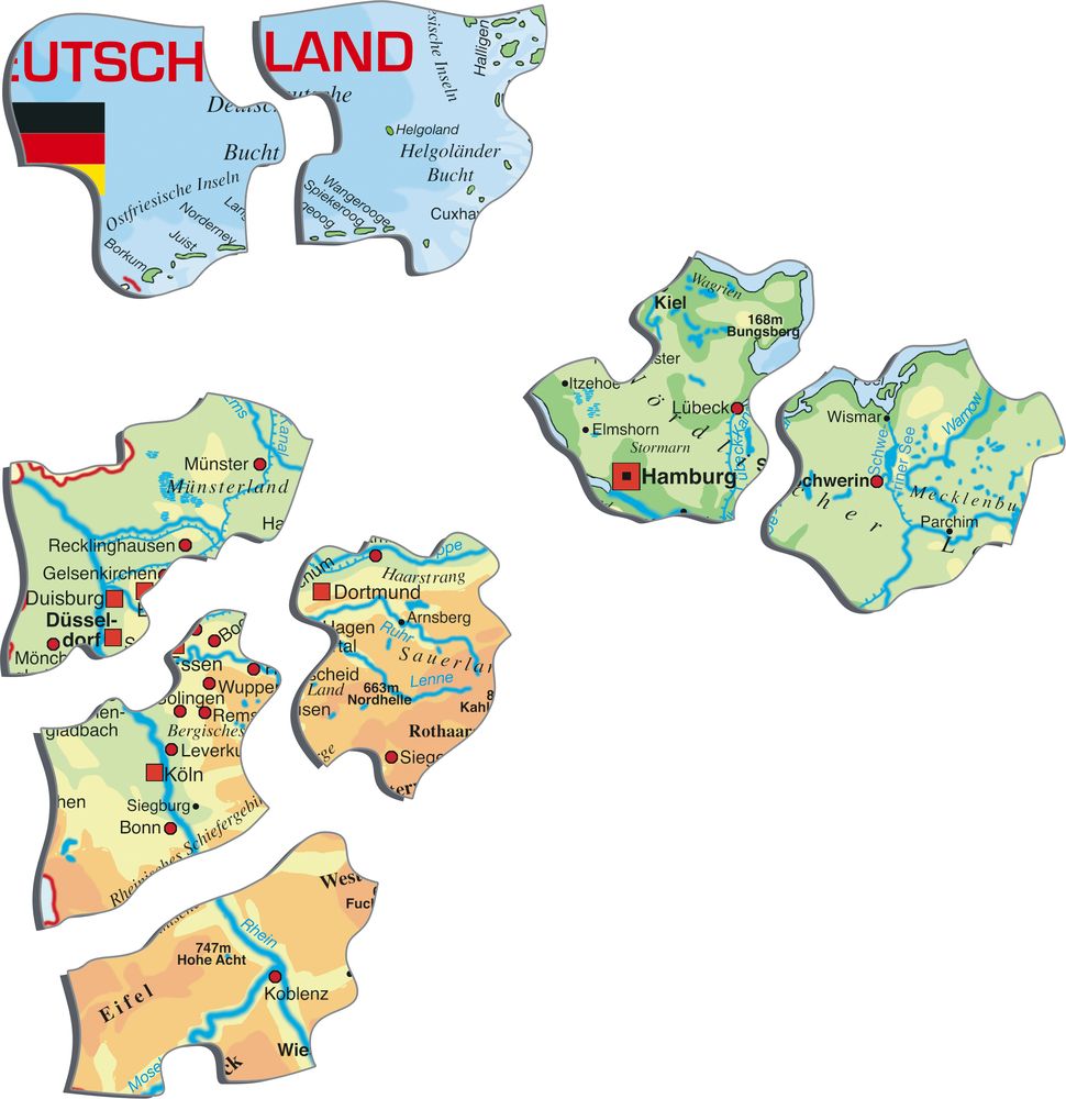 K40 - Germany Physical Map (Illustrative image 2)