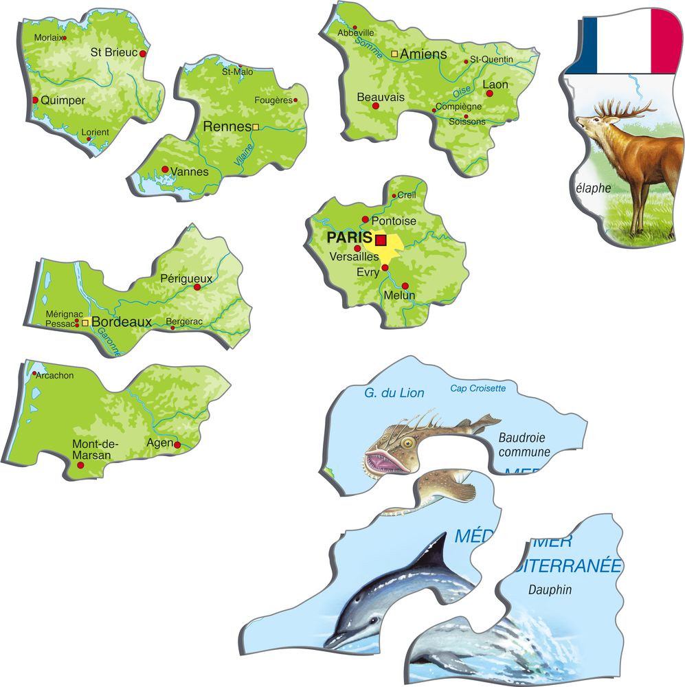 K49 - France Physical Map (Illustrative image 2)