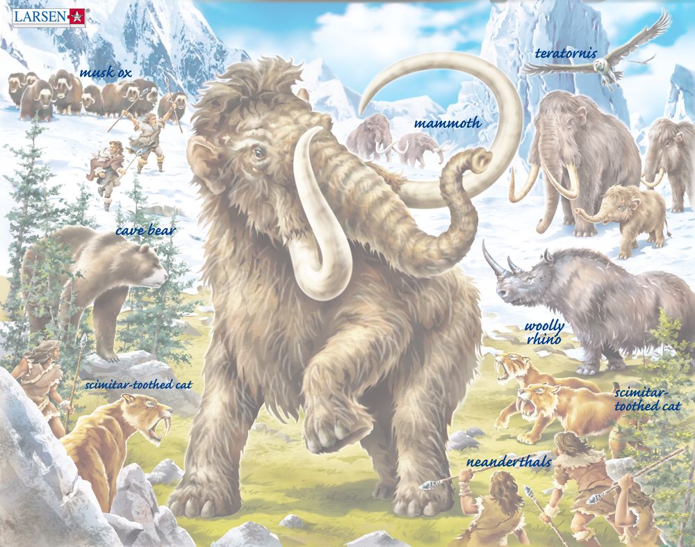 FH27 - Mammoths Being Hunted in Prehistoric Times ()