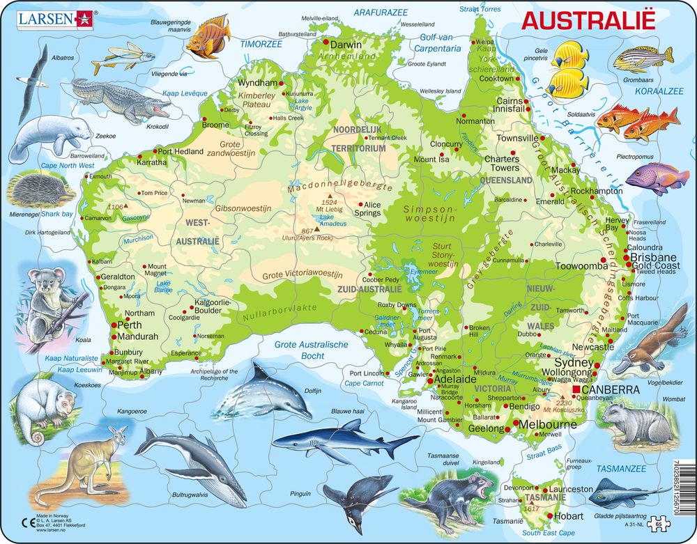 A31 - Australia Topographic Map (Dutch)
