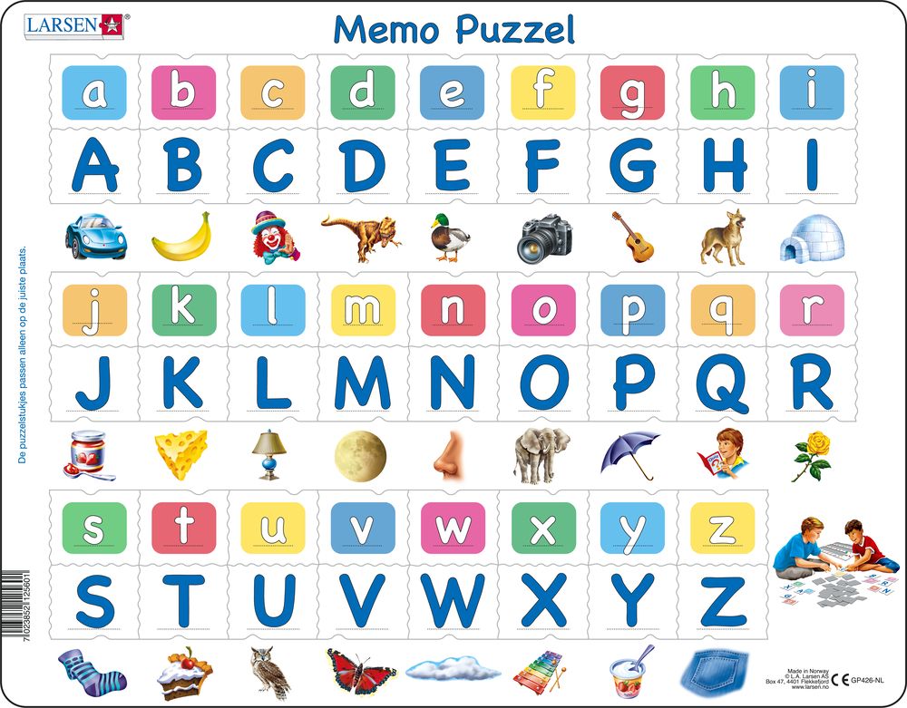 GP426 - MemoPuzzle: The Alphabet with 26 Upper and Lower Case Letters (Dutch)