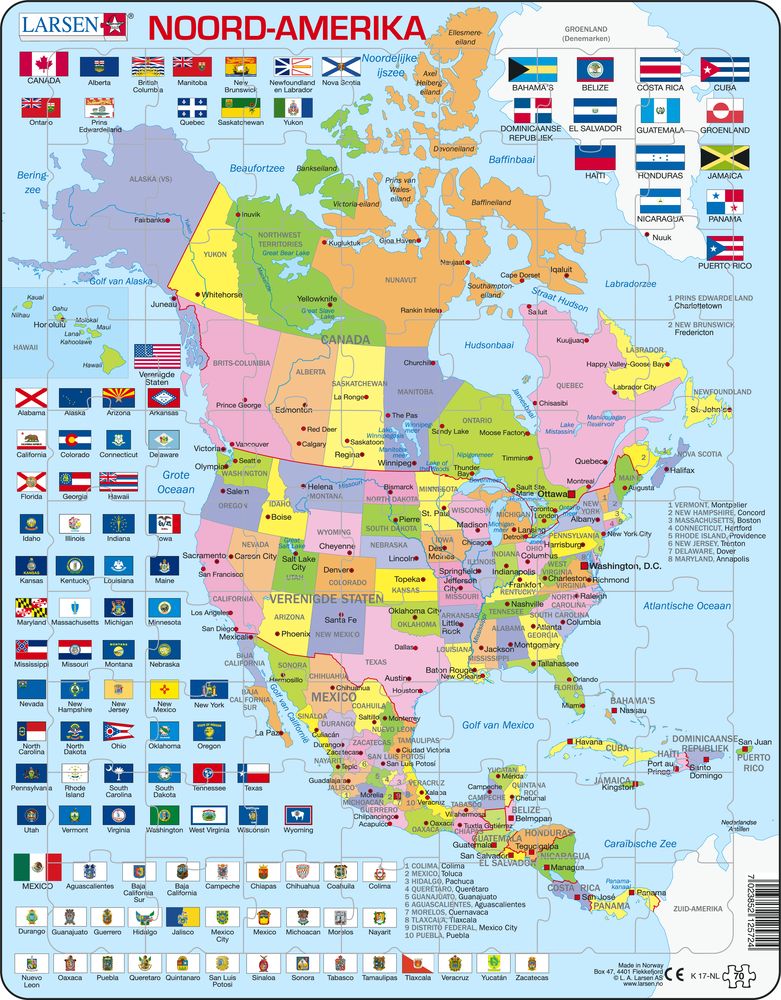 K17 - North America Political map (Dutch)