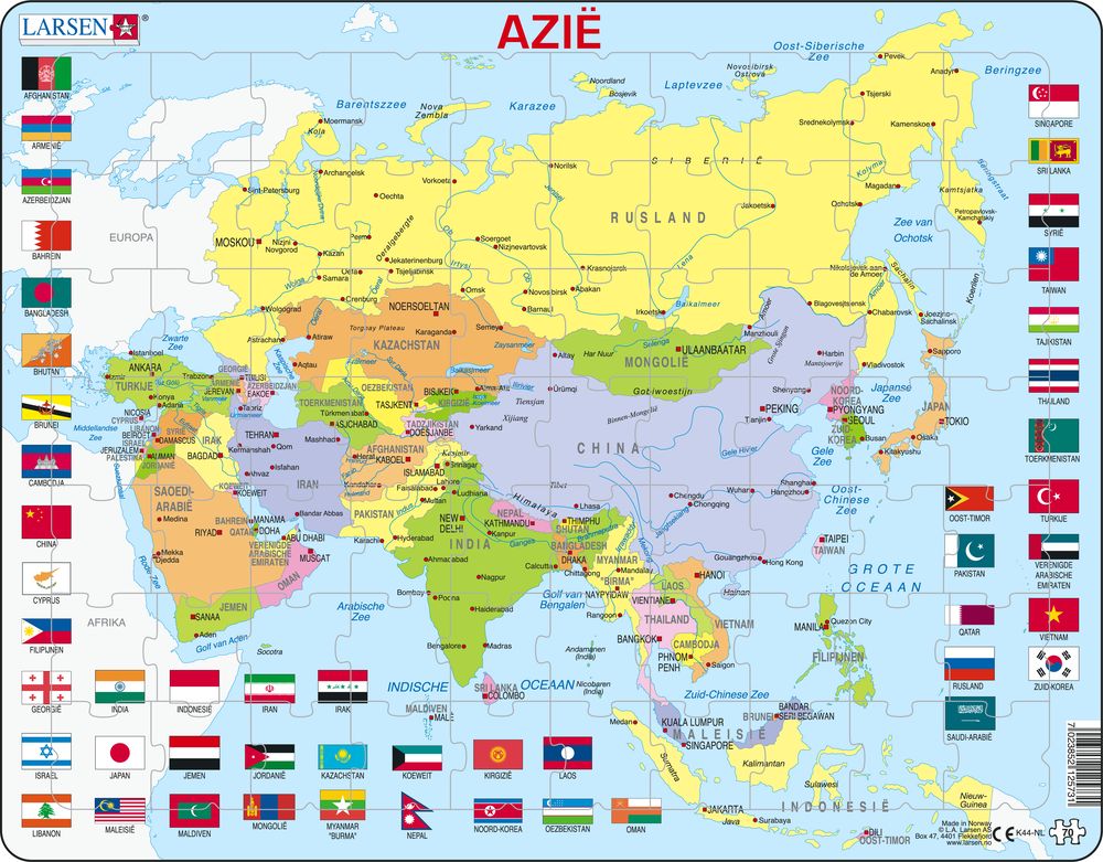 K44 - Asia Political Map (Dutch)