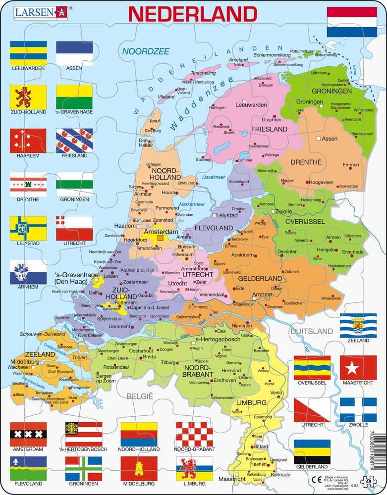 K53 - Netherlands, Political Map (Dutch)