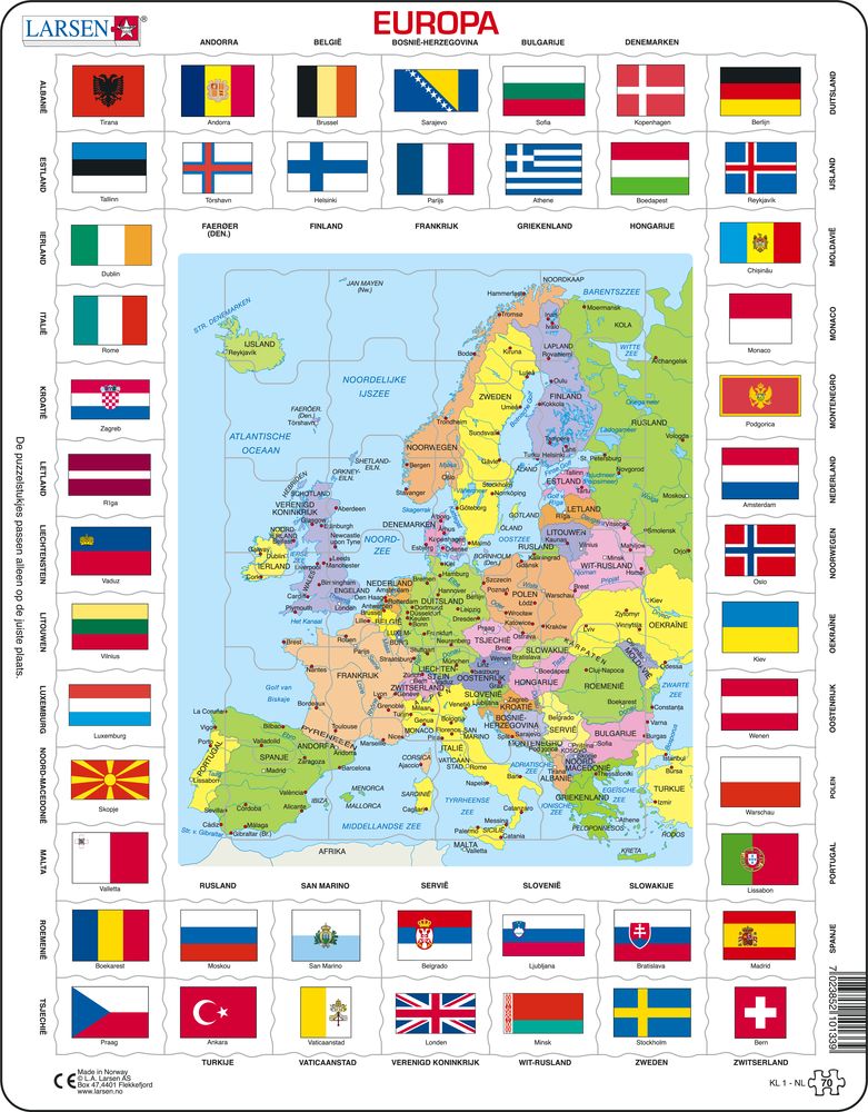 KL1 - Flags and Political Map of Europe (Dutch)