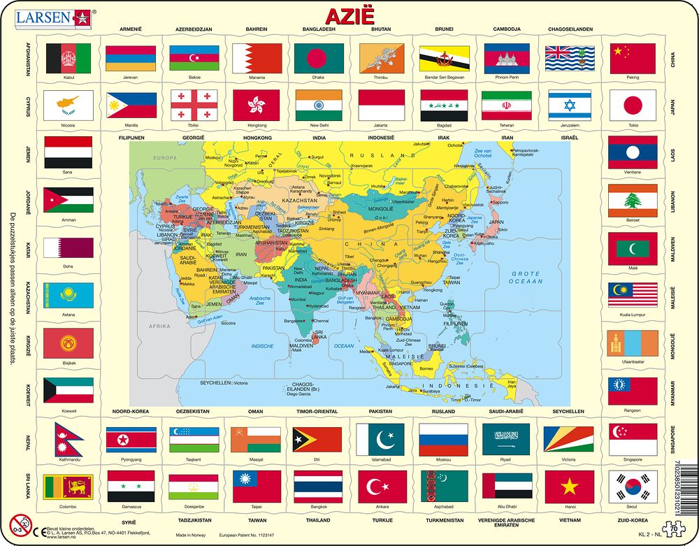 KL2 - Map/Flag - Asia (Dutch)