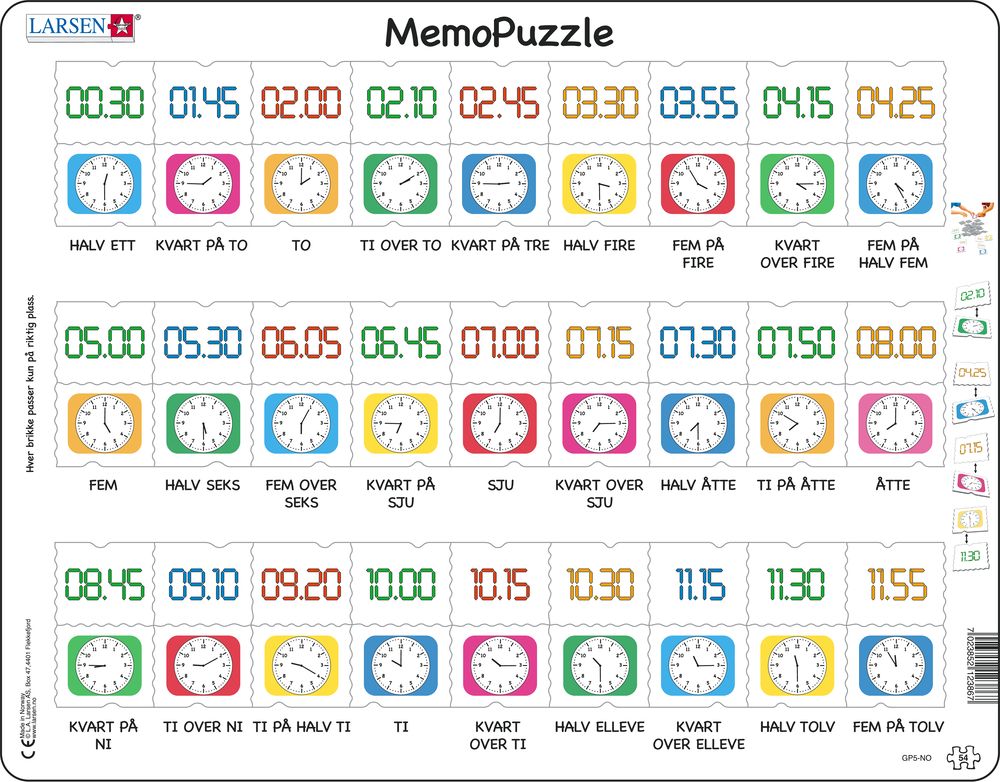 GP5 - MemoPuzzle: Learn the Clock (Norwegian)