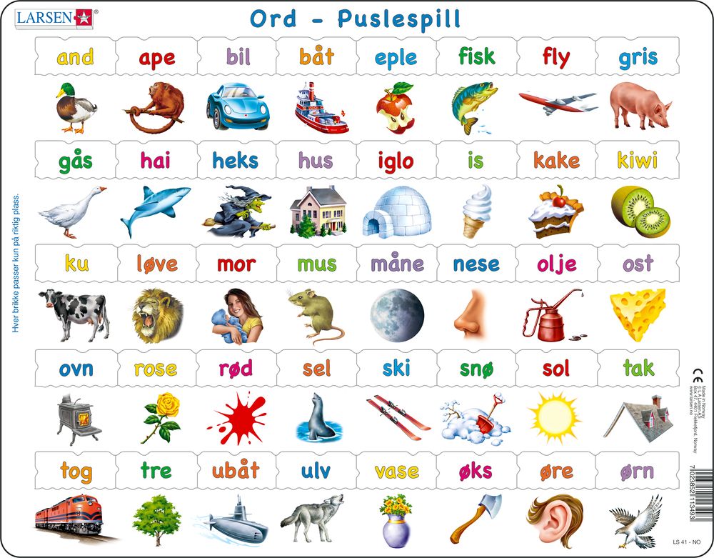 LS41 - Learn to Read: Simple Words from 23 Lower Case Letters (Norwegian)
