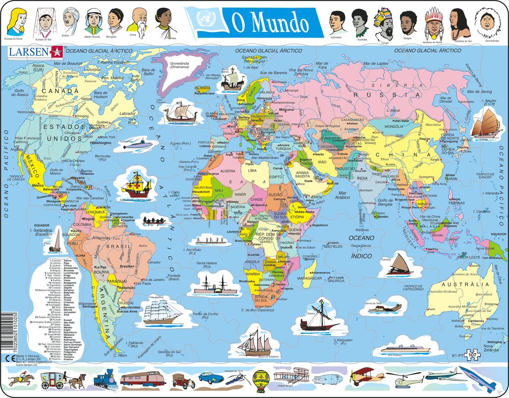 K1 - The World - Political Map (Portuguese)