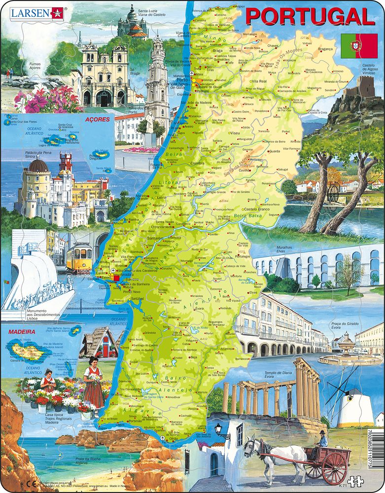 K71 - Portugal - Map, Sights and Attractions (Portuguese)