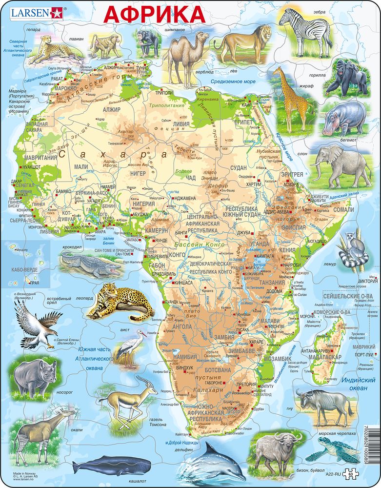 A22 - Africa Topographic Map (Russian)