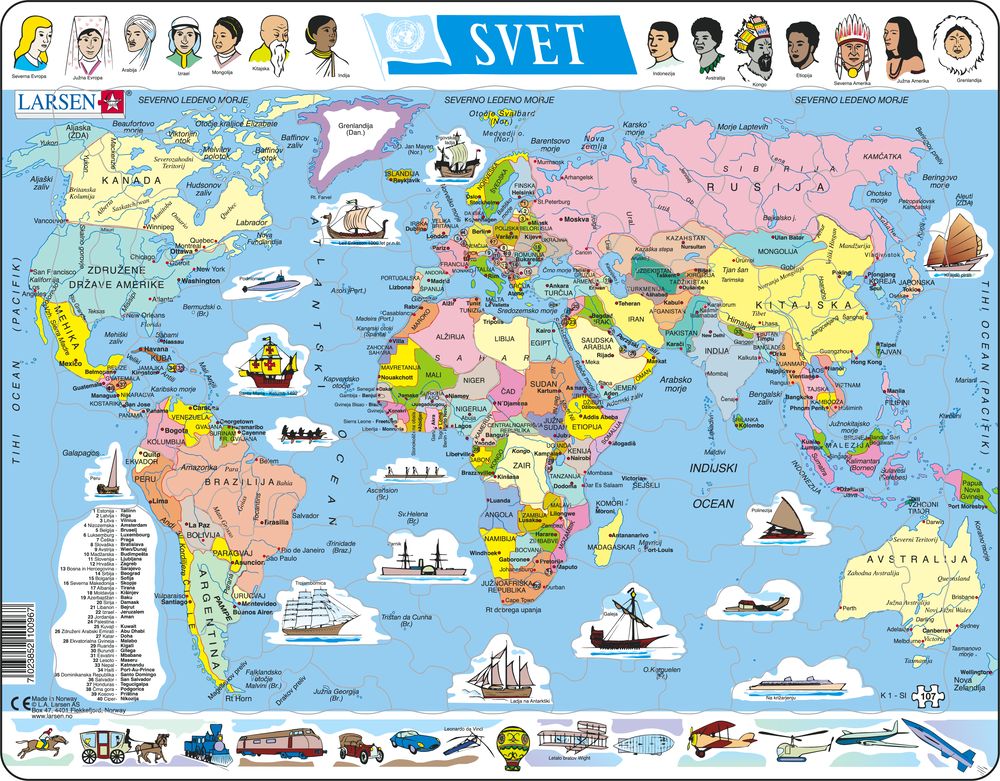 K1 - The World - Political Map (Slovene)