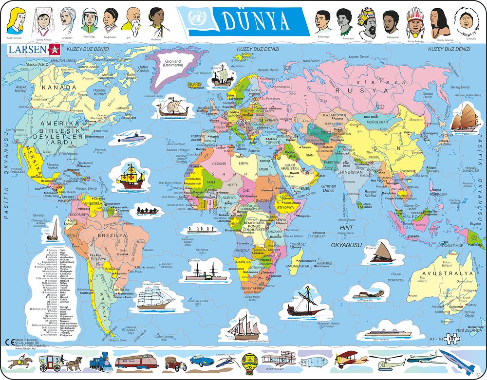 K1 - The World - Political Map (Turkish)