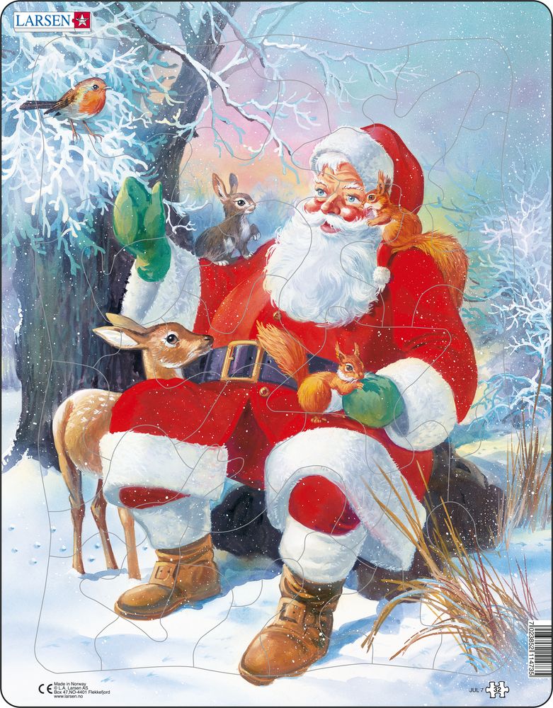 JUL7 - Santa Claus Relaxing with His Animal Friends (Neutral)